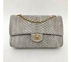 2018 Chanel Classic Flap Bag Original Python Leather 1112