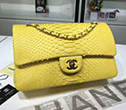 2018 Chanel Classic Flap Bag Original Python Leather 1112