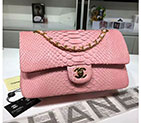 2018 Chanel Classic Flap Bag Original Python Leather 1112