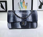 2018 Chanel Classic Flap Bag Original Python Leather 1112