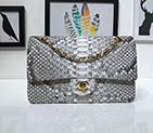 2018 Chanel Classic Flap Bag Original Python Leather 1112