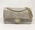 2018 Chanel Classic Flap Bag Original Python Leather 1112