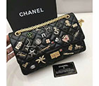 2018 Chanel Reissue 2.55 Lucky Charm Original Leather 1112 Black 1112