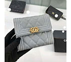 2018 Le Boy Chanel Matelasse Tri-Fold Wallet Original Calfskin Leather A92115 A92115