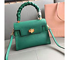 2018 Miu Miu MADRAS LEATHER MIU CLICK HANDBAG 5BA046