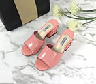 2018 Prada women Slippers in Patent leather Heel 5.5cm PSW0299