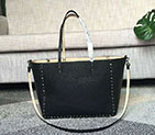 2018 Valentino Garavani Guitar Rockstud Rolling Double reversible tote in calfskin 0975