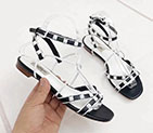 2018 Valentino women Flat Sandal in Calfskin with rivet VN0523