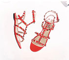 2018 Valentino women Flat Sandal in Calfskin with rivet VN0569