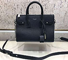 2018 YSL Saint Laurent BABY SAC DE JOUR SOUPLE BAG IN BLACK GRAINED LEATHER 477477