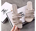2018 chanle women Sandal in Calfskin with pearl CHW1777