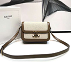 2019 Celine MEDIUM TRIOMPHE BAG IN TEXTILE AND NATURAL CALFSKIN 187363