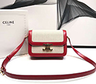 2019 Celine MEDIUM TRIOMPHE BAG IN TEXTILE AND NATURAL CALFSKIN 187363