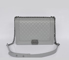 Boy Chanel A67087 Gray Sheepskin Leather Flap Shoulder Bag A67087