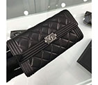 Boy Chanel Embroidery Bi-Fold Wallet Original Lambskin Leather A80286 A80286