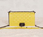 Boy Chanel Flap Bag in Lambskin Leather A66308 Lemon A66308
