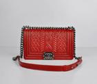 Boy Chanel Flap Bag in Sheepskin Leather A66307 in Red A66307