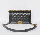 Boy Chanel Flap Shoulder Bag Bright Leather A67086 Black A67086