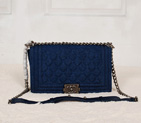 Boy Chanel Flap Shoulder Bag Denim A67072 Dark Blue A67072