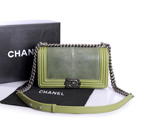 Boy Chanel Flap Shoulder Bag Original Pearl Leather A37003 Green A37003