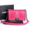 Boy Chanel Flap Shoulder Bag Original Pearl Leather A37003 Rose A37003