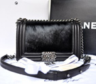 Boy Chanel Flap Shoulder Bag Original Sheepskin Leather with Horsehair A67759 Black A67759