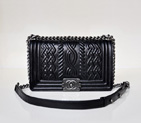 Boy Chanel Flap Shoulder Bag Sheepskin leather A66307 in Black A66307
