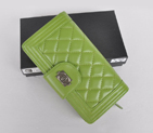 Boy Chanel Matelasse Continental Wallet A082 Light Green A082
