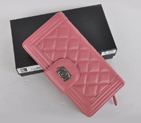 Boy Chanel Matelasse Continental Wallet A082 Pink A082