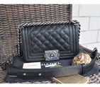 Boy Chanel Small Flap Shoulder Bag Caviar leather A67083 Black A67083