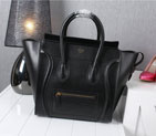 Celine Luggage Mini tote Bag Original Calfskin Leather C3308 Black C3308