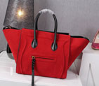 Celine Luggage Phantom Bag Original Nubuck Leather 99013 Red 99013