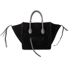 Celine Luggage Phantom Bags Suede Leather 3341 in Black with Gray 3341