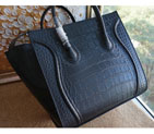 Celine Luggage Phantom Tote Bag Croco Leather 3341 Black 3341
