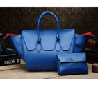 Celine Tie Nano Top Handle Bag Original Leather C3052 Blue C3052