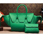 Celine Tie Nano Top Handle Bag Original Leather C3052 Green C3052