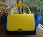 Celine Trapeze Bag Ferrari Leather C6608 Black&Yellow&Blue C6608