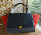 Celine Trapeze Bag Suede Leather C6608 Grey&Black&Orange C6608