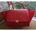 Celine Trapeze Bag Suede Leather C6608 Red C6608