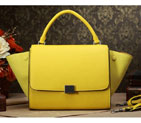 Celine Trapeze Top Handle Bag Original Grainy Leather 3342 Yellow 3342