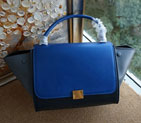 Celine Trapeze Tote Bag Ferrari Leather C6608 Blue&Gray C6608