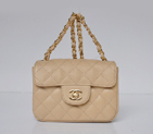 Chanel 1115 mini Classic Flap Bag Caviar Leather Apricot in Gold 1115