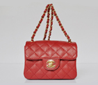 Chanel 1115 mini Classic Flap Bag Caviar Leather Red in Gold 1115