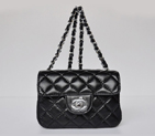Chanel 1115 mini Classic Flap Bag Sheepskin Leather Black in Silver 1115