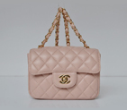 Chanel 1115 mini Classic Flap Bag Sheepskin Leather Pink in Gold 1115
