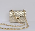 Chanel 1115 mini Classic Flap Bag Sheepskin Leather light gold in Gold 1115