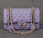 Chanel 1119 Flap Bag Sheepskin Leather Lavender with Colorful Diamond CC logo 1119