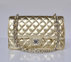 Chanel 2.55 Classic Flap Bag Sheepskin Leather in Gold with Silver Hardware 1112