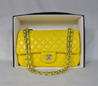Chanel 2.55 Classic Flap Bag Sheepskin Leather in Lemon with Silver Hardware 1112