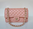 Chanel 2.55 Classic Flap Bag Sheepskin Leather in Pink with Gold Hardware 1112